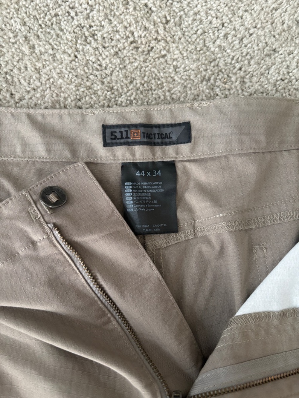 5.11 Tactical Men's Khaki Tactical Chinos - Picture 4 of 10